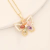 Sweet flower pendant of copper micro-inlaid colored zirconium necklace Specification image